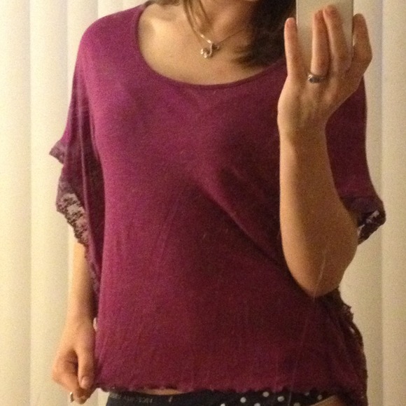 REDUCED!Purple oversized F.A.N.G.shirt with floral - Picture 1 of 2