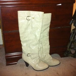 Women's tan knee high boots