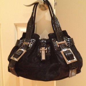 Roger Vivier Roadster handbag in black suede