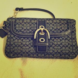 Authentic black coach wristlet