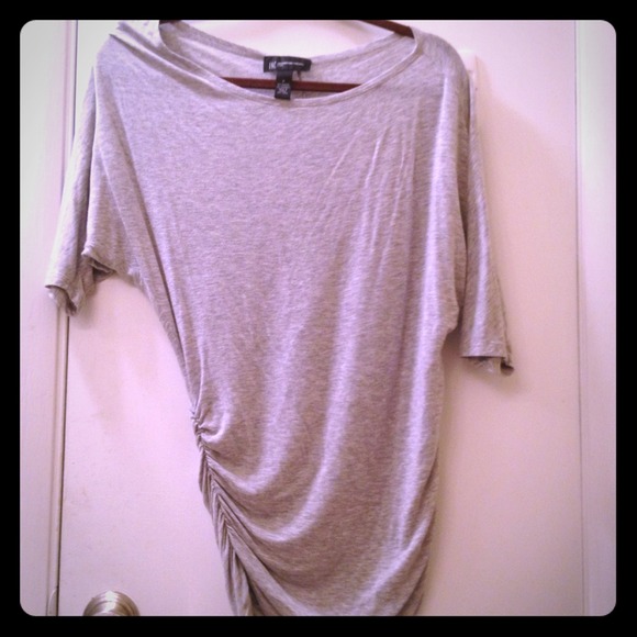 INC petites gray comfy cute top