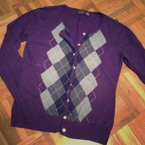 Purple argyle button up