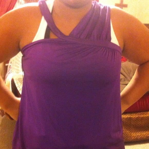 Purple satin shirt