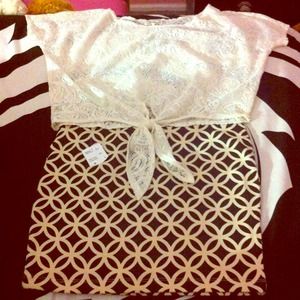 ❌RESERVED❌ beige lace top✨