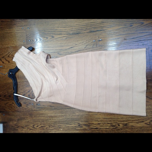 Herve Leger Champagne Bandage Dress