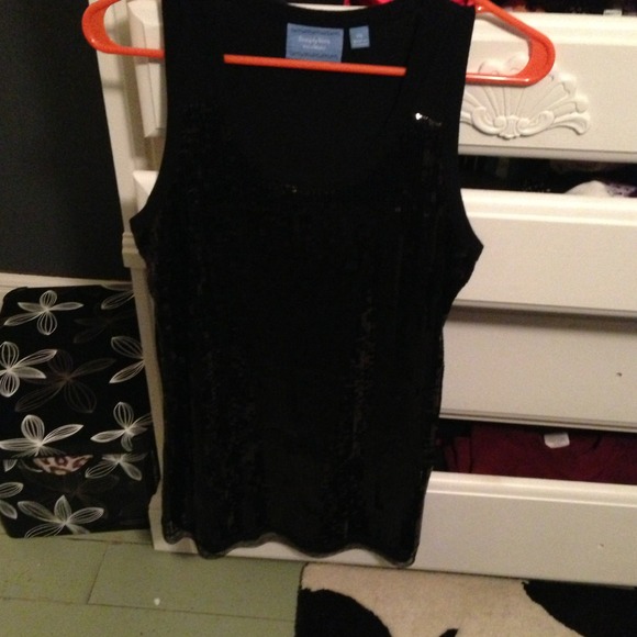 REDUCED!!! Black sequin tank top