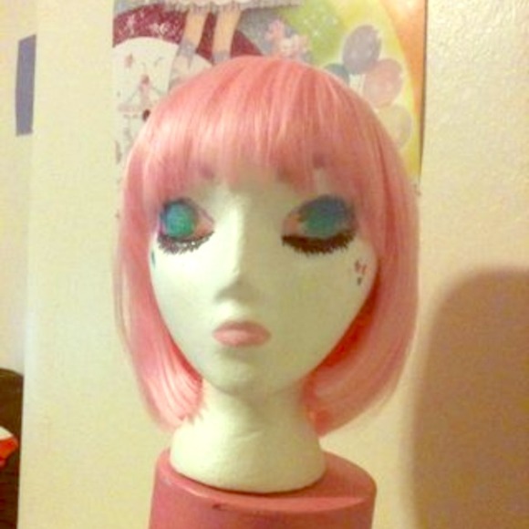 Pink bob wig
