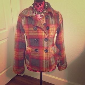 Cute plaid p-coat
