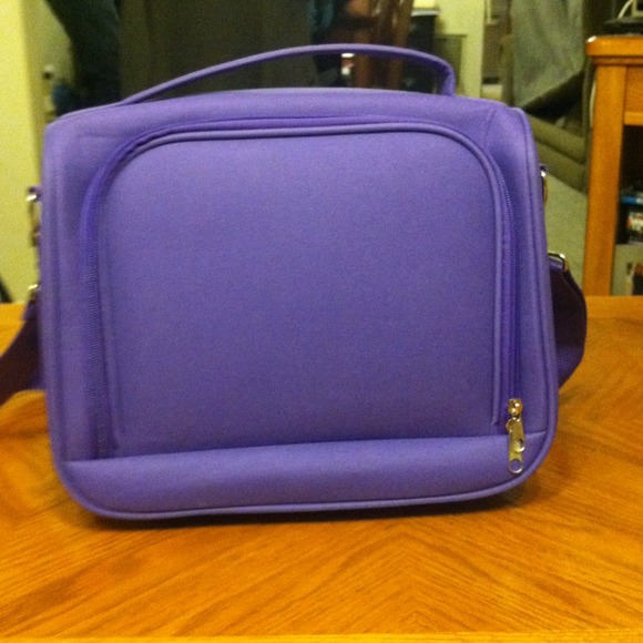 Purple cosmetic bag