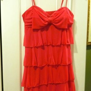 Hot pink mini dress with a 1920's inspired design