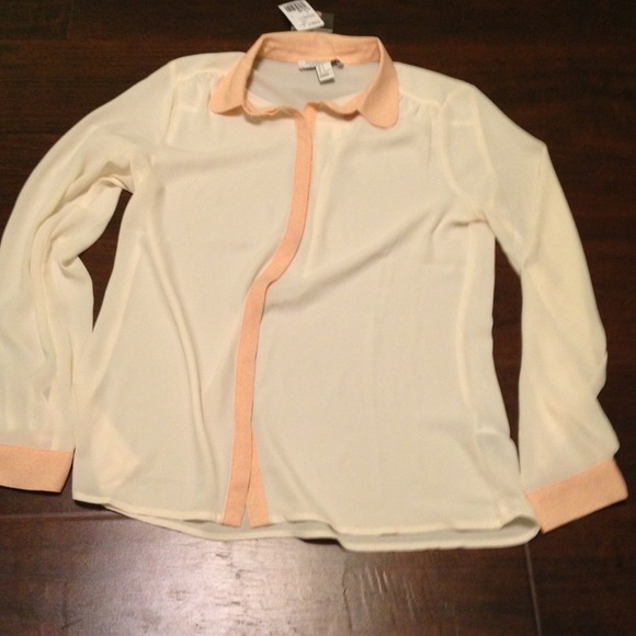 Forever 21 sheer beige blouse