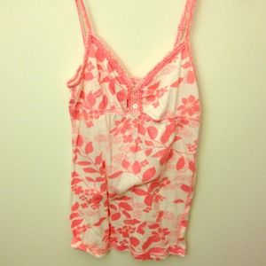 Pink & white flower tank