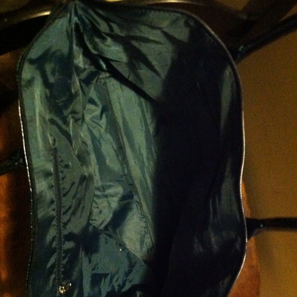Dark greenish blue tote