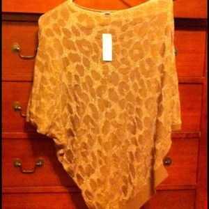 Gold leopard print butterfly wing blouse