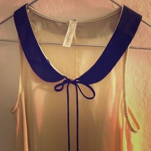 Color block Peter Pan Collar Top