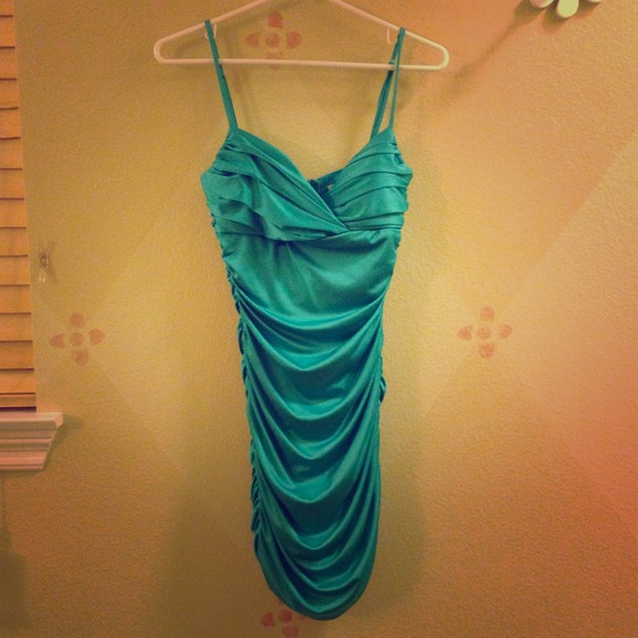 Hot turquoise mini dress