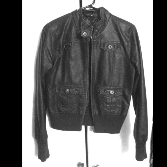 ⬛▪Leather Bomber Jacket