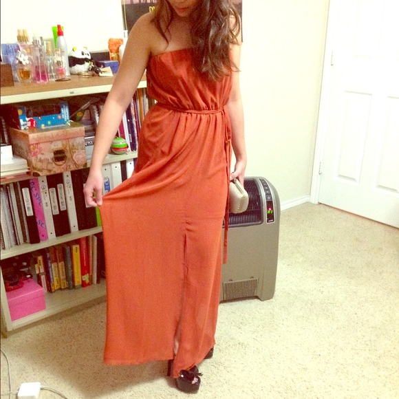 NWOT Orange maxi dress