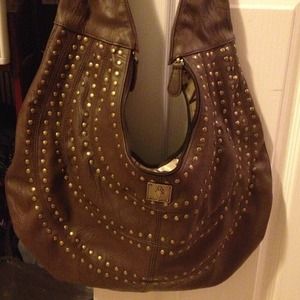 Large hobo brown with copper studding