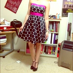 SOLD! Polka dots sweetheart neckline dress