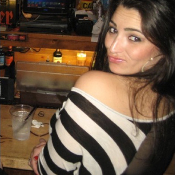**SOLD**Striped top with sheer back