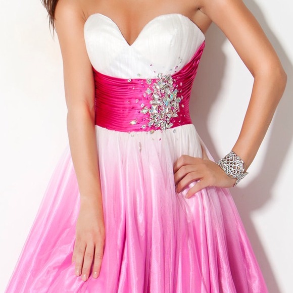 Jovani Pink Ombré Evening Gown - Picture 3 of 4