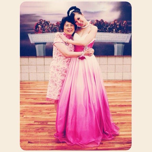 Jovani Pink Ombré Evening Gown - Picture 4 of 4