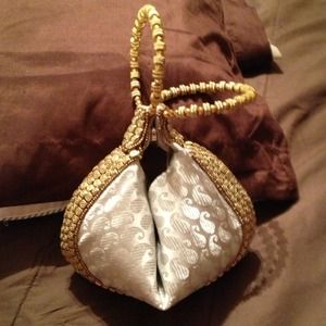 White&Gold Fortune cookie  handbag