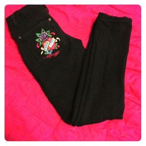 💥SOLD💥ED HARDY's GIRLS BLACK JEGGINGS🎀