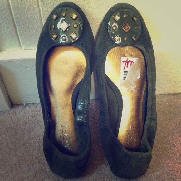 Olive green never been worn flats by Ann Taylor