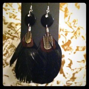 Feather fashion earrings