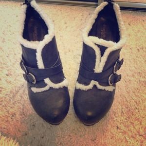 Bootie heels with the fur!