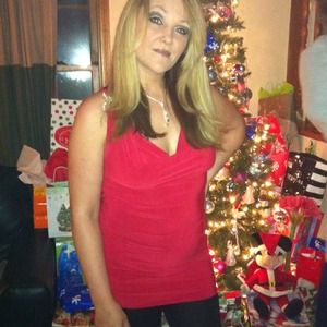 Sassy red top with bling shoulder straps
