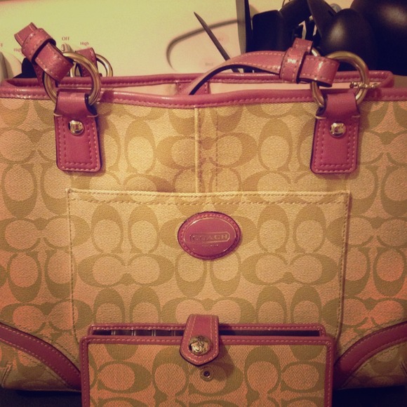 Authentic Coach bag and matching wallet