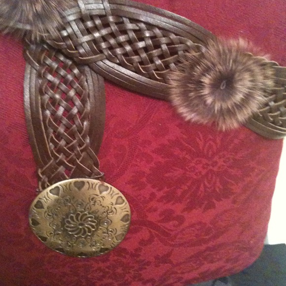 BROWN FAUX-LEATHER BELT - Picture 2 of 4