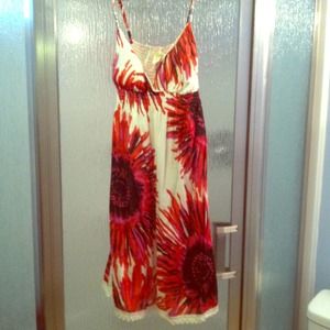 Derek Hart red/pink accented sundress