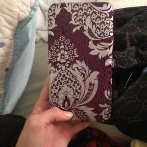 Adorable purple and silver hard wallet