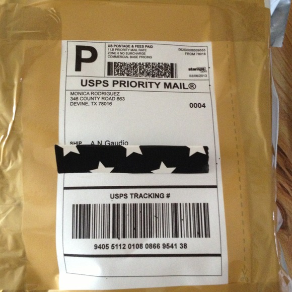 Package sent to @gaudio 2/6/13