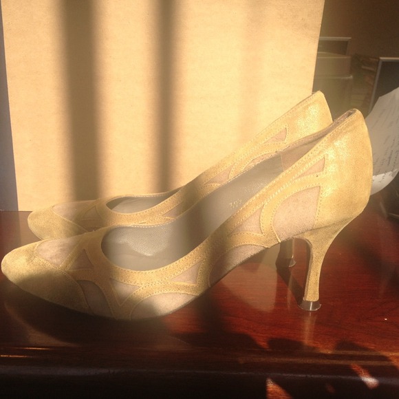 Patterned suede Lulu Guinness mid-heel pumps - Picture 1 of 2