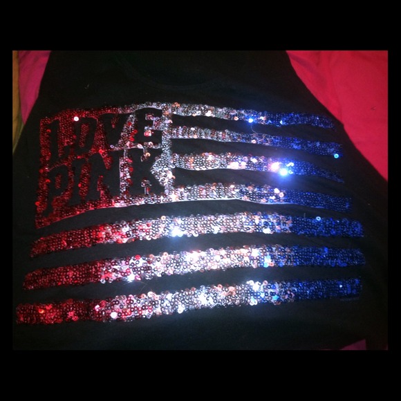 😍REDUCED👍Bling patriotic VS pink tank