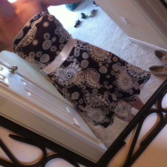 Brown and white dress