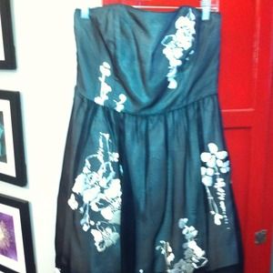 Strapless White House Black Market party dress-12