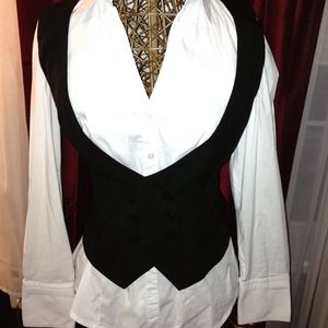 Black NY&CO double button vest