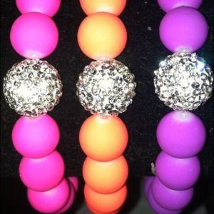 Neon Rubber Bead Bracelets!!!!