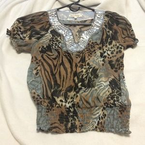 Miss Me bedazzled fashion blouse.