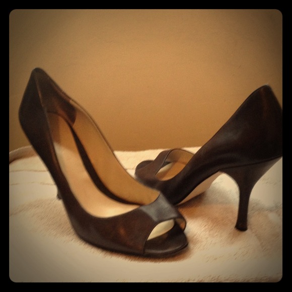 Enzo Angiolini Shoes - 🚫SOLD🚫Enzo Angiolini Leather Peep Toe Heels