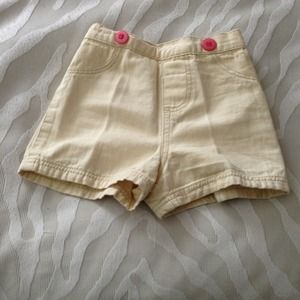 Girls Yellow Button Shorts