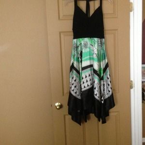 Sangria party dress , black/white/green