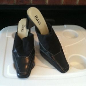 Black slip on heels by BASS. size 7.