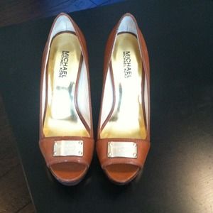 Caramel color Michael Kors heels.